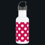 Weißer Polka-Punkte auf Cerealien Trinkflasche<br><div class="desc">Weißer Polka-Punkte auf Cerealien</div>
