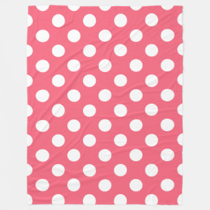 Weißer Polka Punkte auf Korallen Fleecedecke