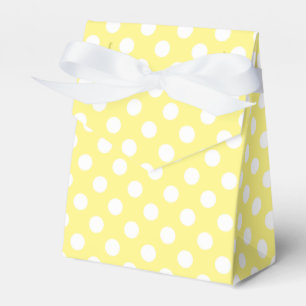 Weißer Polka Punkte auf Zitronengelb Geschenkschachtel
