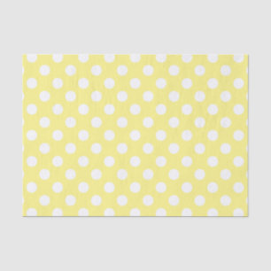 Weißer Polka Punkte auf Zitronengelb Seidenpapier