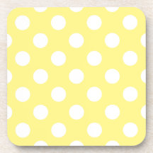 Weißer Polka Punkte auf Zitronengelb