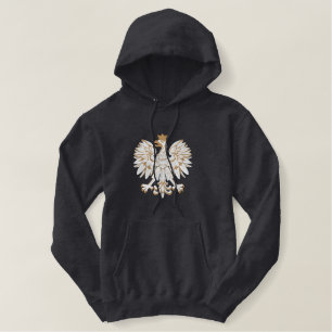 Weißer Polnischer Adler Bestickter Hoodie