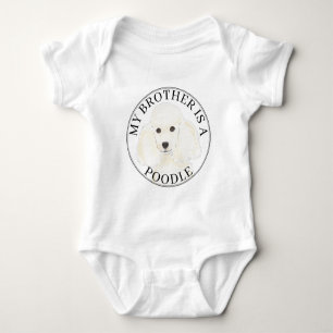 Weißer Pudel Baby Strampler