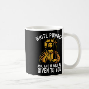 Weißer Puder Jesus Skifahren Lustiges Snowboarden  Kaffeetasse