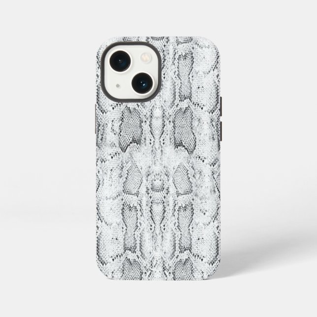 Weißer Python-Schlangenhaut-Druck iPhone 13 Mini Hülle (Rückseite)