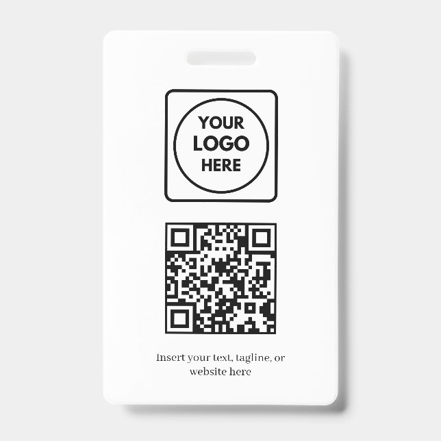 Weißer QR-Code | Einfache professionelle Geschäfts Ausweis (Vorderseite)