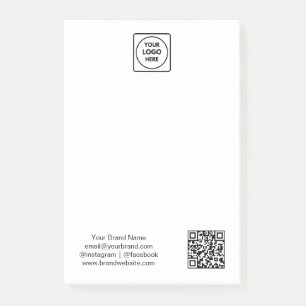 Weißer QR Minimales Business-Logo-Design Post-it Klebezettel