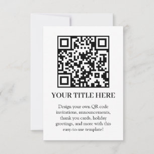 Weißer QR Moderne minimalistische benutzerdefini Einladung
