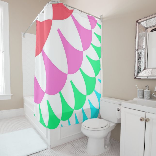 Weißer Regenbogen Duschvorhang (Beispiel)