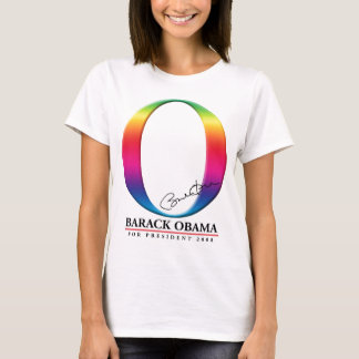 Weißer Regenbogen O - Barack Obama für Präsidenten T-Shirt