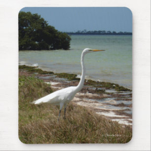 Weißer Reiher 2 Mousepad