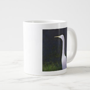 Weißer Reiher Jumbo-Tasse