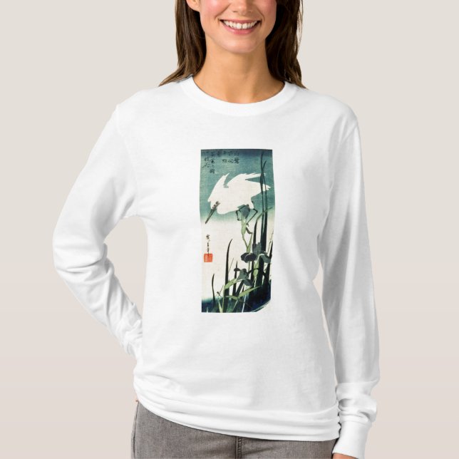 Weißer Reiher und Iris T-Shirt (Vorderseite)