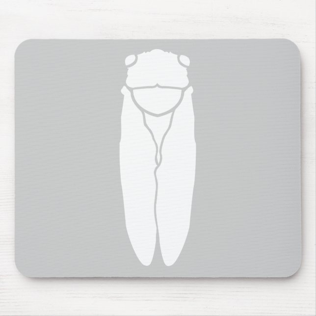 Weißer Retro Zikaden-Insekten-Druck Mousepad (Vorne)