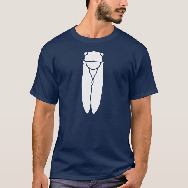 Weißer Retro Zikaden-Insekten-Druck T-Shirt (Vorderseite)
