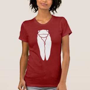 Weißer Retro Zikaden-Insekten-Druck T-Shirt