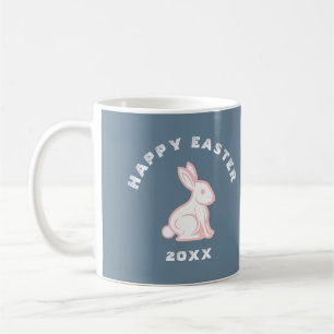 Weißer Rosa Glückliches Ostern Hase Kaninchen Schi Kaffeetasse
