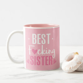 Weißer rosa niedlicher Liebe Kaffee-beste Zweifarbige Tasse