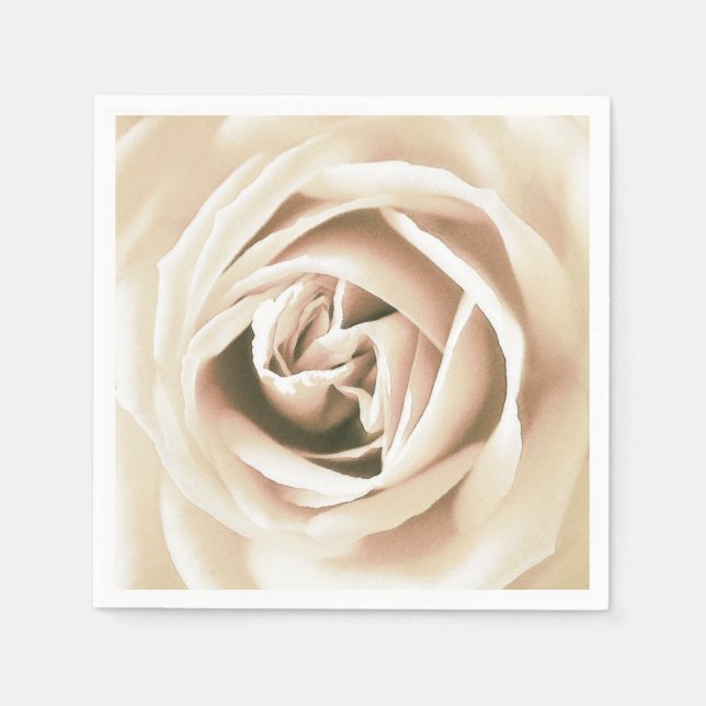 Weißer Rosenprint Serviette (Vorderseite)
