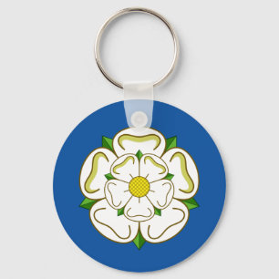 Weißer Rosenschlüsselring Yorkshires Schlüsselanhänger