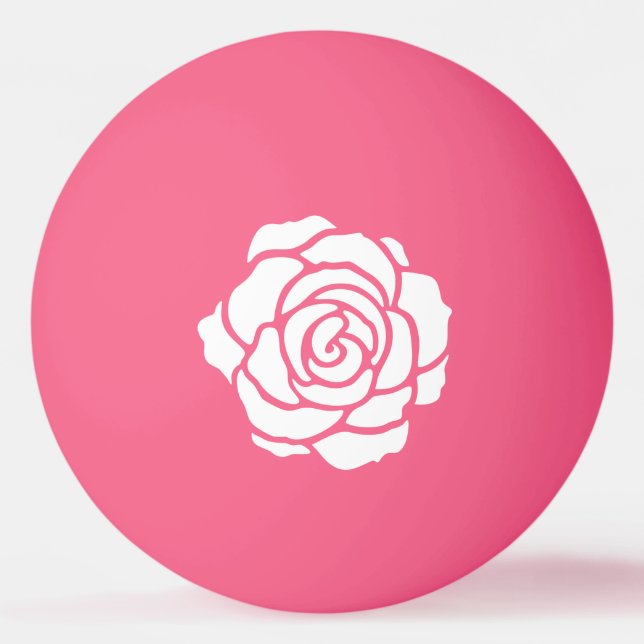 Weißer RosePing Pong Ball Tischtennisball (Vorderseite)
