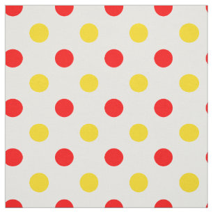 Weißer Rot Gelber Punkte-Design  Stoff