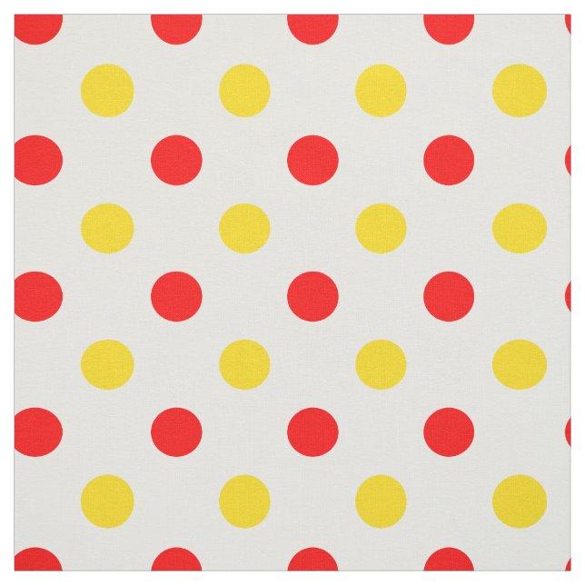 Weißer Rot Gelber Punkte-Design  Stoff (Muster)