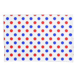 Weißer Roter Blauer Tupfen-Design  Kissenbezug