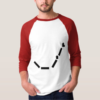Weißer/roter grundlegender 3/4 HülseRaglan T-Shirt