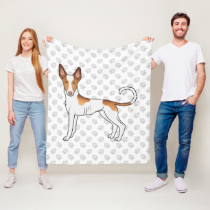 Weißer & roter Ibizan Hound mit glattem Fell Hund Fleecedecke