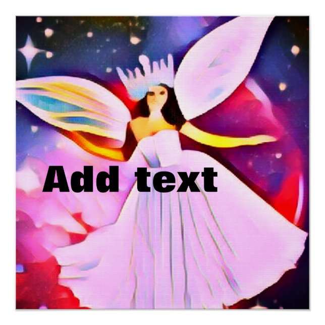 Weißer roter Märchenname Textkunst Poster (Vorderseite)