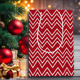 Weißer Roter Winter Mittlere Geschenktüte