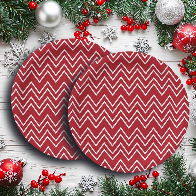 Weißer Roter Winter Pappteller (Von Creator hochgeladen)