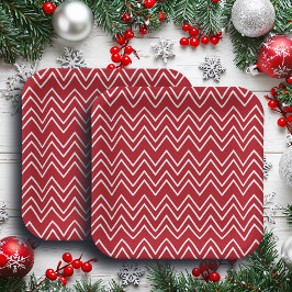 Weißer Roter Winter Pappteller