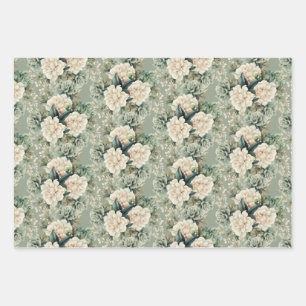 Weißer Salbei Grüne Florale Botanische Geschenke Geschenkpapier Set