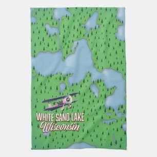 Weißer Sandsee Wisconsin Geschirrtuch