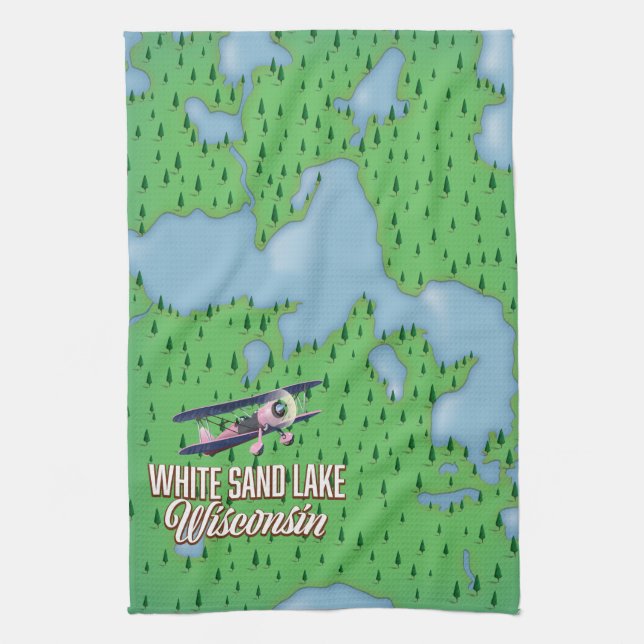 Weißer Sandsee Wisconsin Geschirrtuch (Vertikal)