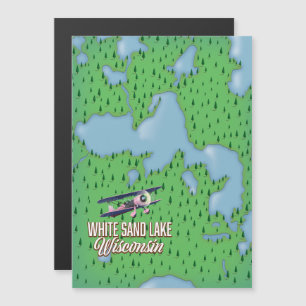 Weißer Sandsee Wisconsin Magnetkarte