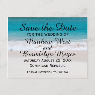 Weißer Sandstrand - Meereswellen Save the Date Hoc Ankündigungspostkarte