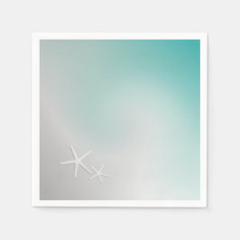 Weißer Sandstrand und Star Fish Serviette