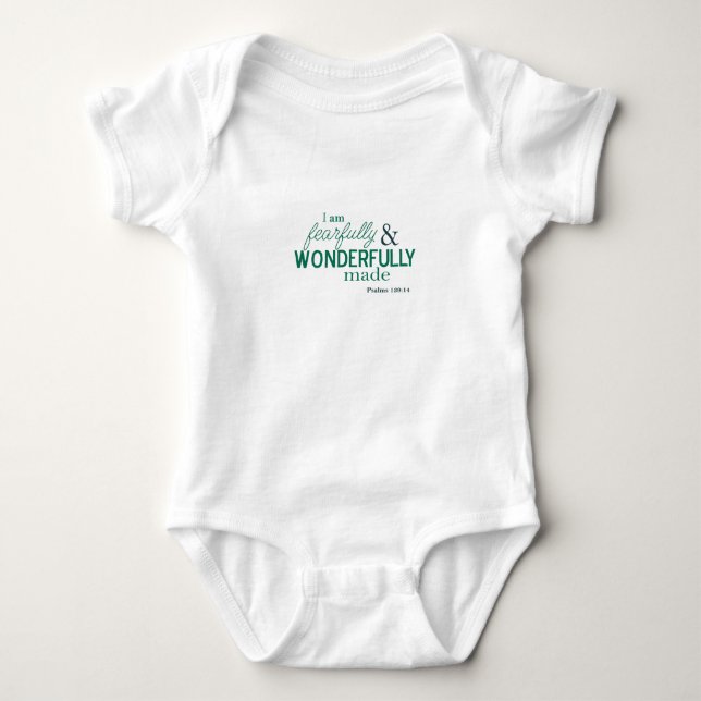 weißer Säuglings-T - Shirt-Bibelvers Baby Strampler (Vorderseite)