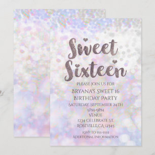 Weißer Saum Süß 16 Party Einladungen