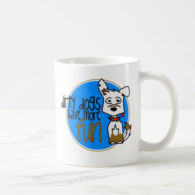 Weißer Schäferhund - blaues Logo Kaffeetasse (Rechts)