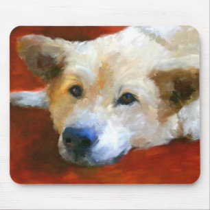 Weißer Schäferhund-Hund Mousepad