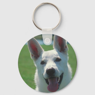 Weißer Schäferhund-Hund Schlüsselanhänger