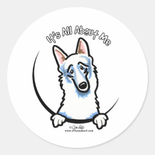Weißer Schäferhund IAAM Runder Aufkleber