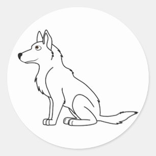 Weißer Schäferhund Runder Aufkleber