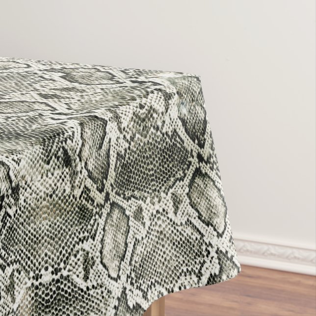 Weißer Schlangendruck Tischdecke (Beispiel)