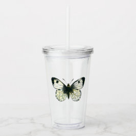 Weißer Schmetterling Acryltrinkbecher