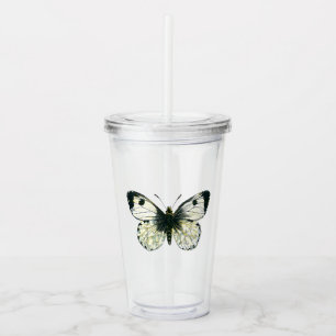 Weißer Schmetterling Acryltrinkbecher